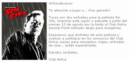 Sin City Entradas